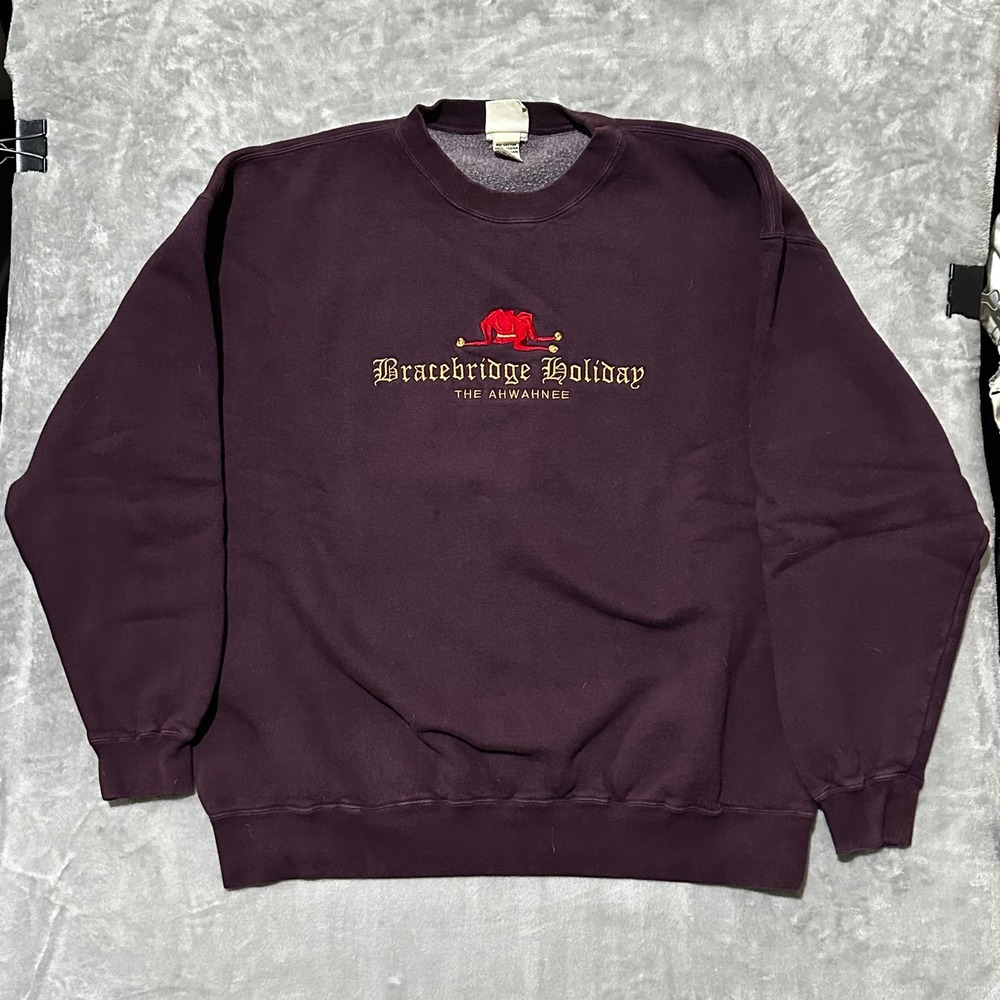 Oarsman 913 Bracebridge Holiday The Ahwahnee Crewneck Sweatshirt Maroon - Mens L